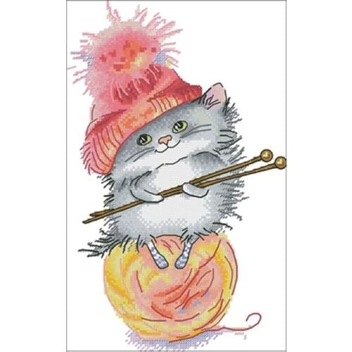 Knitting mice patterns Counted Cross Stitch 11CT 14CT 18CT DIY Chinese Cross Stitch Kits Embroidery Needlework Sets