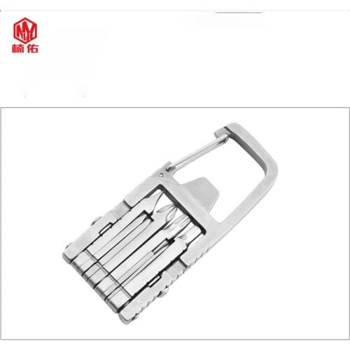 Stainless SteelEDC Mini Outdoor Multifunction Wrench Carabiner Indoor Multifunction Gadget Portable Gadget