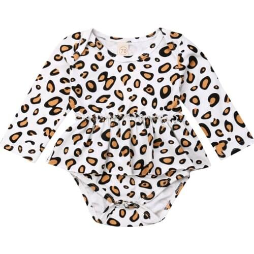 New Baby Girls Leopard Bodysuit Jumpsuit Clothes Outfits Sunsuit