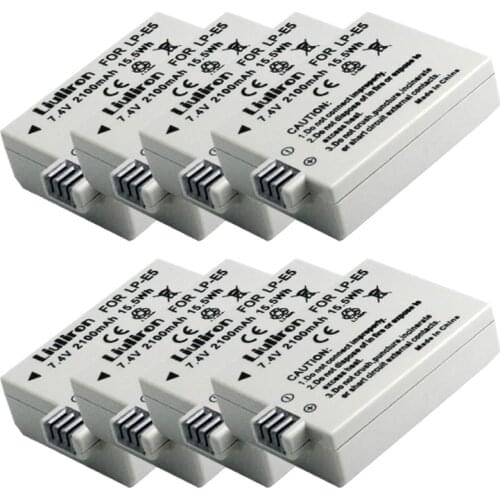 Wholesale 8pcs bateria batterie lp-e5 LP E5 camera battery for Canon EOS 450D 500D 1000D Kiss X3 F Xsi camera