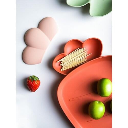 Lovely Family Fruit Tray Living Room Tea Table Plastic Candy Dry Office Snack Small