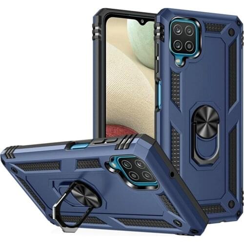 Shockproof Armor Metal Ring Cover for Samsung Galaxy A12 M12 F12 Magnetic Car Holder Phone Case For A 12 F Coque Matte Funda