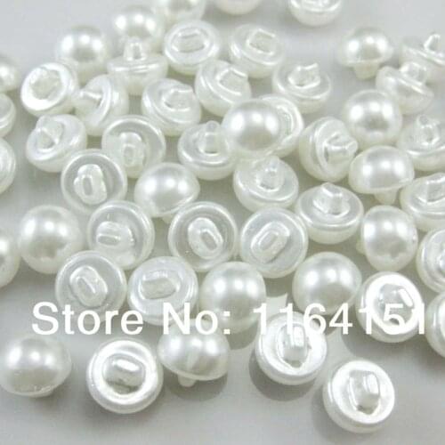 50pcs/lot 10mm Pearl WHITE RESIN Button Sweater KIDS Buttons Clothes Findings Beige Color Garment Accessory