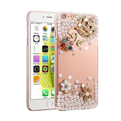 Luxury Bling Diamond Encrusted Pearl Butterfly Pattern Protective Case Soft Cover for iphone 11 12 pro max X XS MAX XR 6 7 8PLUS