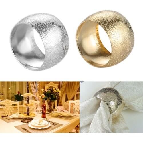 Napkin Buckle Metal Modern Round Gold Silver Napkin Ring Napkin Buckle Cloth Ring Hotel Household Table Decorations