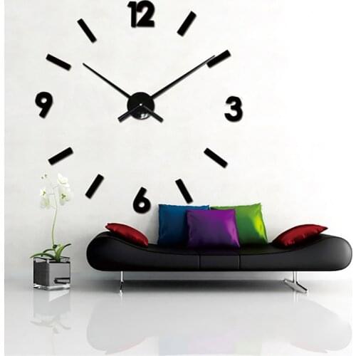 Modern Design Hot Sales DIY Wall Clocks Large 3D Mirror Stickers 2019 New Arrivals Metal Quartz Clock Needles Home Decor