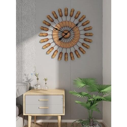 Modern Design Fashion Vintage Wall Clock Luxury Wall Clock Living Room Minimalist Creativity Decoration Reloj Pared BC50GZ