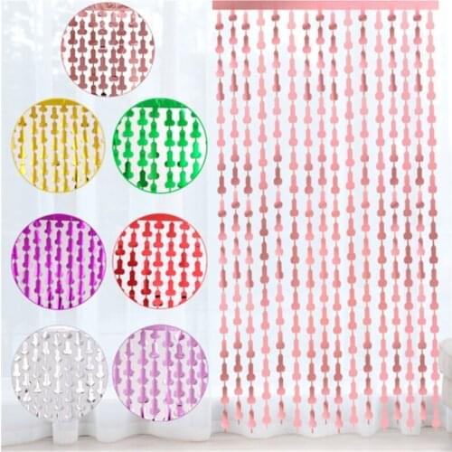 Party Decoration Gold/silver Curtain Rain Silk Curtain 1Mx2M Bachelor Party Hen Party Rose Gold Forever Penis Laser Rain Curtain