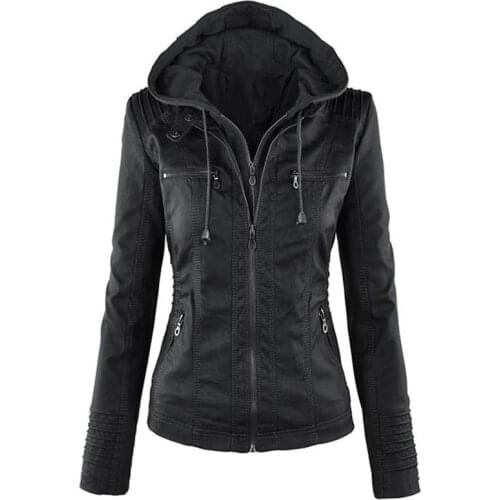 Hot Winter Women Jackets Windbreaker Motorcycle Black Slim Outwear Hooded Coat Plus Size 7XL Female Jackets chaqueta mujer