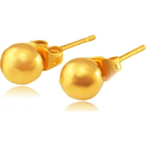 24pcs Classic Womens Round Ball copper metal stud Earrings gold plated earrings For Women Girl Gifts
