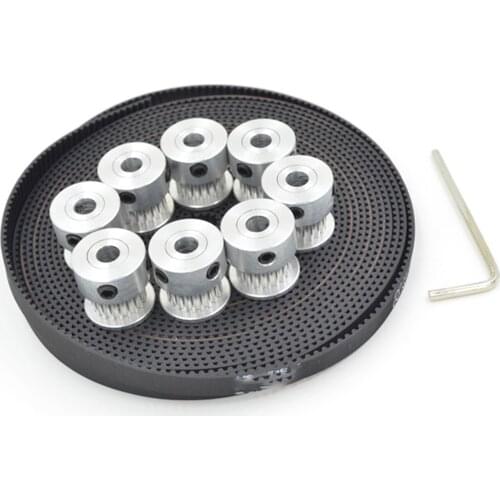 20 Teeth GT2 Timing Pulley 20T, Bore 5mm 6mm 6.35mm 8mm+5Meters Width 6mm GT2 Synchronous 2GT Belt 2GT 20teeth 20T, 8pcs