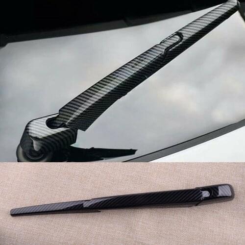 1 Set Car Rear Window Rain Wiper Covers Trims Carbon Fiber Style ABS Fit for Toyota Highlander 2020 2019 2018 2017 2016 2015