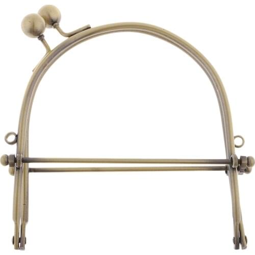 1Pc DIY Purse Bag Kiss Clasp Lock Metal Arch Frame Handle Sew on 15cm