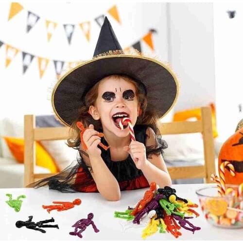 10Pcs/Set Skull Doll TPR Skeleton Zombie Toys Christmas Party Carnival Elastic Soft Non Toxic Children Toy Stress Relief Stress