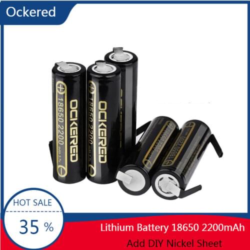 Ockered 10PCS/Lot New Original 18650 2200mAh Battery 18650 HG2 3.7V Discharge 20A Dedicated for Hg2 Batteries + DIY Nickel Sheet