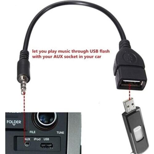 3.5mm Male Audio AUX Jack to USB 2.0 Type A Female OTG Converter Adapter Cable For Car Mobile Phone Audio Cable Converters