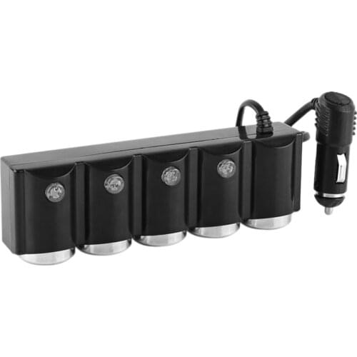 4-Way Multi-Socket Car Cigarette Lighter Dispenser Usb Power Adapter Charger With Switch Charger Dual Usb Port For Smart Phone