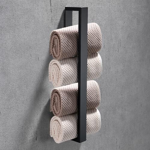 40cm Bathroom Stainless Steel Towel Rack Washcloth Facecloth Holder Self-Adhesive Home Kitchen Supplies
