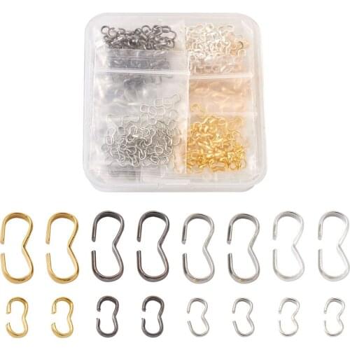 400pcs/box Number 3 Shaped Clasps Iron Quick Link Connectors Chain Findings DIY Jewelry Making Bracelet Accessories 7.5~14x4~7mm