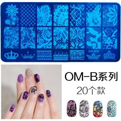 500pcs BC Series Lace Flowers Design Nail Image Plates Polish Print Steel Stamping Template DIY Nail Stamp new Tools