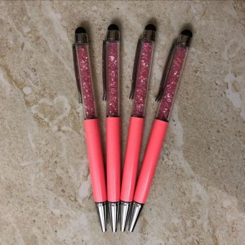 Free shipping 200 Pcs Cute Kawaii Metal ballpoint Pen Touch Screen Crystal Ball pen for PC phone Office Supplies