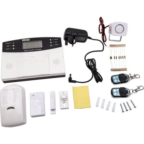 433 MHz Wireless GSM Alarm Control Host w/ siren PIR Motion Sensor + Remote Fob