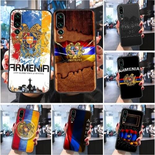 Armenia Flag Sign Phone case For Huawei Honor 6 7 8 9 10 10i 20 A C X Lite Pro Play Frosted black tpu funda luxury hoesjes