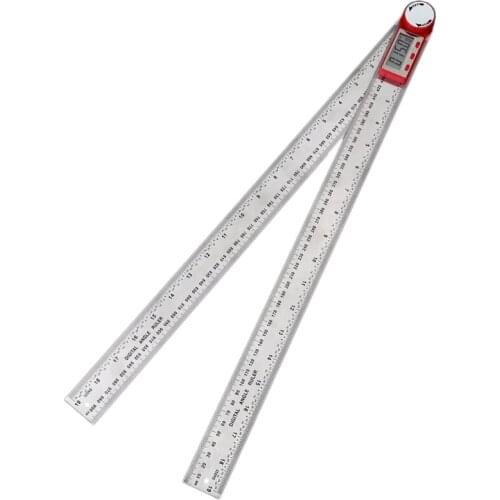 Stainless Steel Digital Angle Meter Ruler Metric Inch Protractor Angle Finder Scale Measuring Tools 0-200/300/500mm 360° K9FB