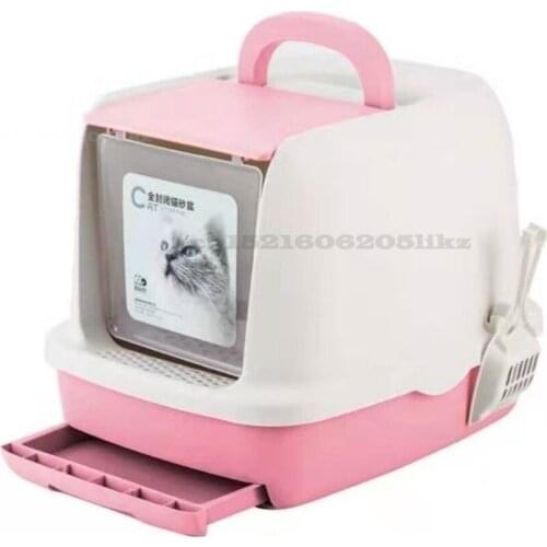 Double-layer Cat Sand Basin Large Drawer Reduction Bring Out Splash-proof Fully Enclosed Cat Toilet Easy To Clean Cat Sand Basin