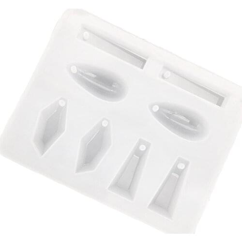 8 Cavity DIY Liquid Resin Casting Molds Geometric Shapes with Hole for Making Jewelry Necklace Earring Pendant Handmade Mould