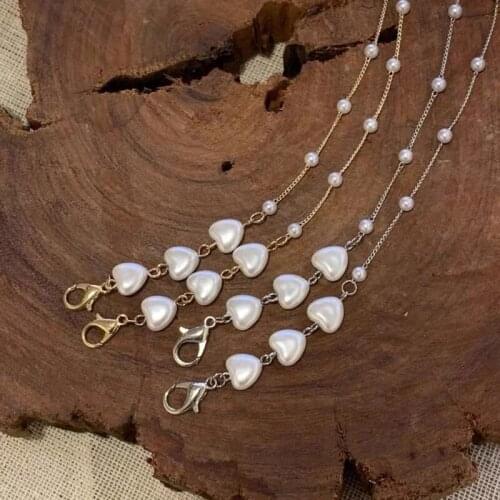 Anti-loss Love Heart Mask Chain Pearl Chain Fashion Necklace Glasses Chain Sunglasses Chain Lanyard Hook For Women
