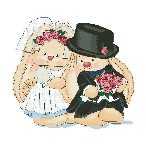 GG Birds and Peach Blossoms and Birds Counted Cross Stitch Kit Cross stitch RS cotton with cross stitch Bonnie Rabbit - Wedding