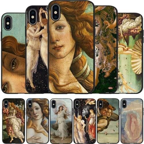 Art Paintings The Birth Of Venus Black TPU Silicone Soft Phone Case For iPhone 11 12 Pro X XR XS MAX 5 6 7 8 Plus SE 2020