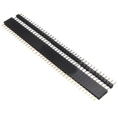 IMC Hot 5 PCS Pack 40 Pin 2.54mm Single Row Straight Male + Female Pin Header Strip black