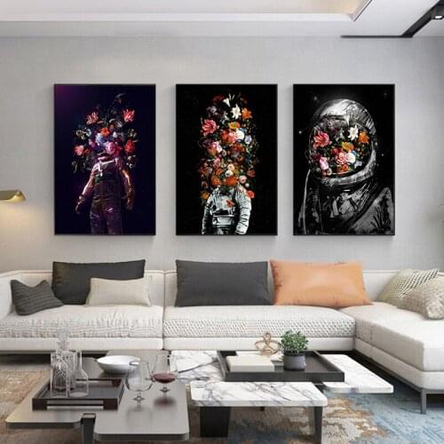 New Color Abstract Astronaut Space Planet Sci-fi Picture Wall Art Canvas Painting Poster Home Decoration Living Room Painting