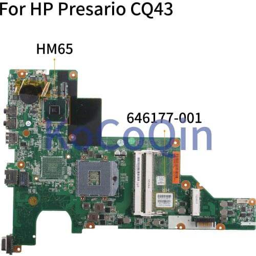 KoCoQin Laptop motherboard For HP CQ43 CQ57 430 431 435 630 635 CQ43 Mainboard 646177-001 646177-501HM65