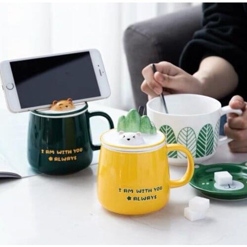 Мерный стакан Cup Trend Mug With Lid Spoon Home Breakfast Coffe Water Female Office Creative kubek ze s łomką складной стакан