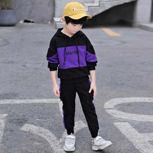 Fashion Letter Printing Kids Clothing Set Children Clothes Sets Hoodie Baby Girls Outfits Teenagers Boys Sports Suit 4-12 Year