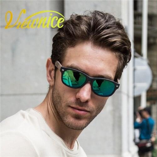 2017 Sun Glasses For Mens Polarized Sunglasses Oversized Man Retro Wrap eyewear Brand Designer Black Wooden Sunglasses Acetate