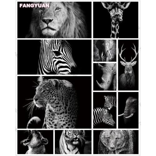 Black Animal 5D Diy Diamond Accessories Painting Zebra Giraffe Full Drill Diamond Embroidery Mosaic Cross Stitch Kit Home Decor