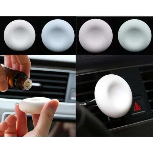 Set of 2pcs Premium Diatomite Earth Car Air Freshener Essential Oils Diffuser Vent Clip With 10ml Glass Refillable Empty Bottle