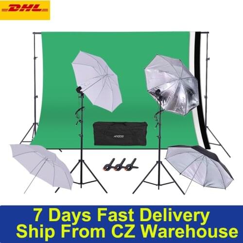 Photo Studio Photography Lamp kits+Light+Swivel Socket+Light Stands+Umbrella+Photo Background Stand + Clamp Photography Shooting