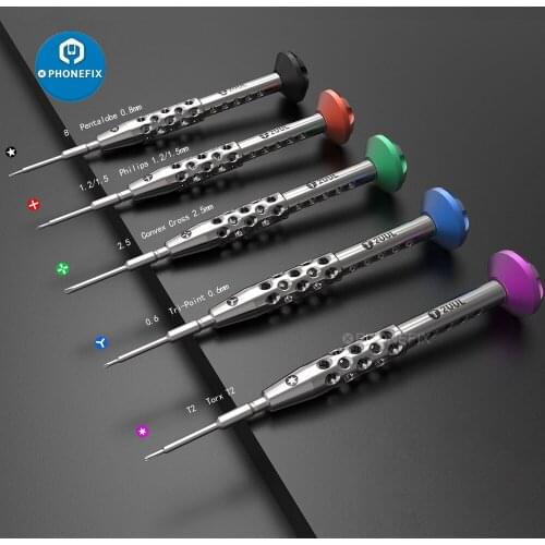 2UUL SCROO 5 in 1 Chrome-vanadium Steel Precision Screwdriver Set P2 0.8/PH000 1.2/Y0.6/T2/Convex Cross 2.5mm Cell Phone Repair