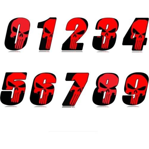 Racing Number Skull Automobile Motorcycle Car Sticker Creative Decal Waterproof Sunscreen Stickers for Lada Kia Mazda Mazda 3