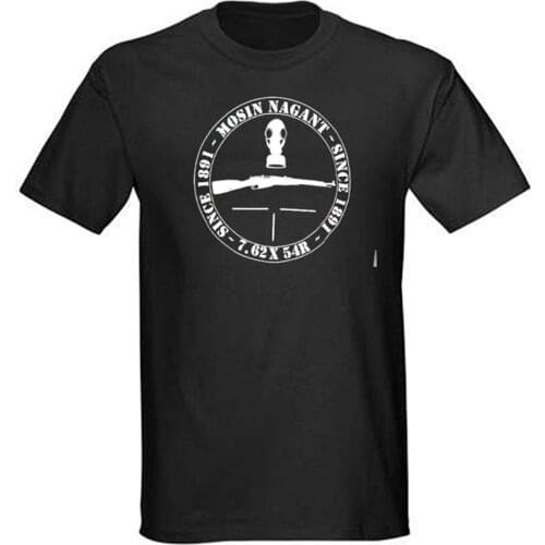 2019 New Brand Bespoke Souvenirs New Mens Black Military Russian T-Shirt Mosin Nagant NWT Graphic Shirts