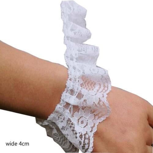 4CM Wide NEW white Embroidery flower lace fabric trim ribbon DIY sewing applique collar dubai guipure dress wedding cloth decor
