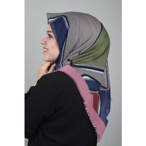 NUR SILK PATTERNED LINEN FLAMLI SCARF-DESEN-17-RENK-11