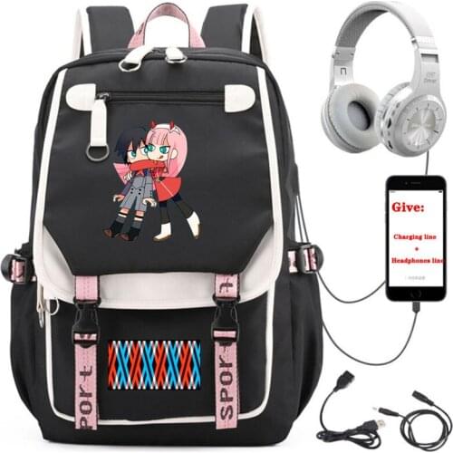 USB Charging teenagers Laptop packsack anime DARLING in the FRANXX backpack boys Girl School book Bag Women men Travel Backpack