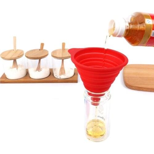 Silicone Foldable Collapsible Style Funnel Hopper Kitchen Cozinha Cooking Tools Accessories Gadgets Outdoor (Random Color)