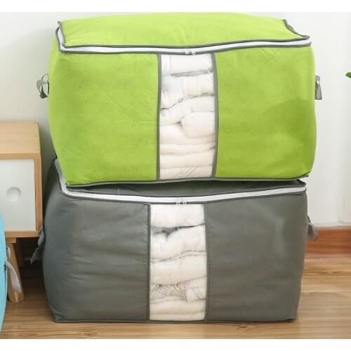Foldable Non-woven Clothing Quilt Storage Bag Bedding Packing Bag Clothes Organizer Quilt Zipper Dirty Clothes Collecting Bags